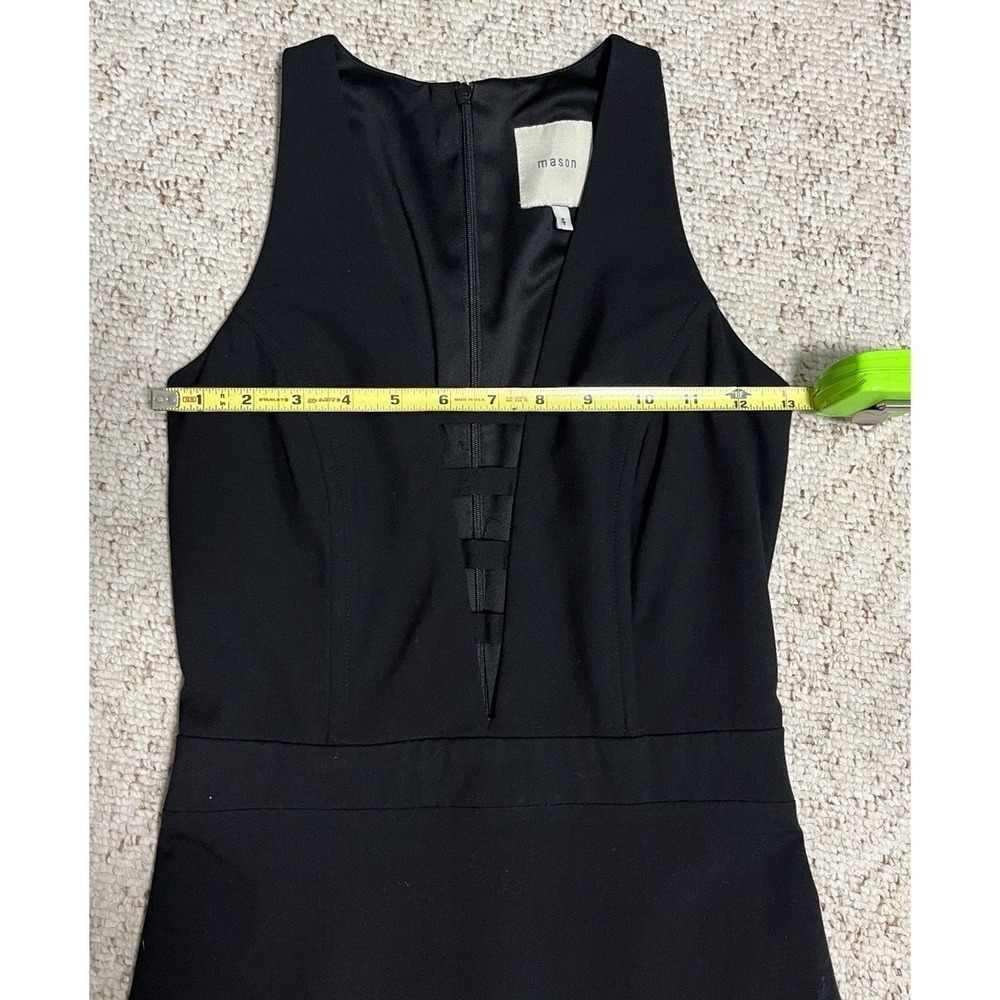 MASON Black Maxi Dress Front Cutout Sleeveless Fit Flare Mermaid Size 4 Formal - Picture 5 of 12
